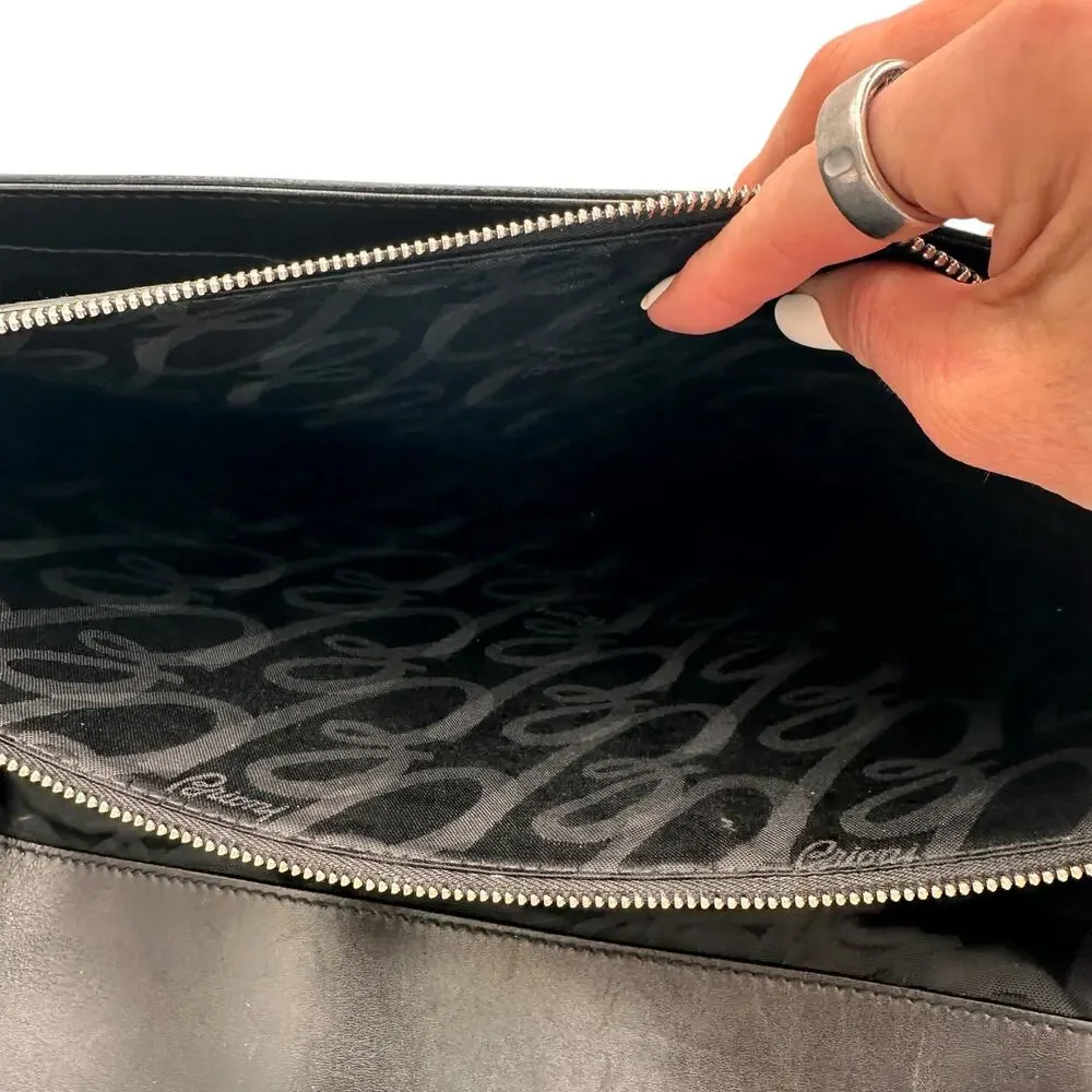 Brioni Men's Black Grained Leather Locked Combo Briefcase